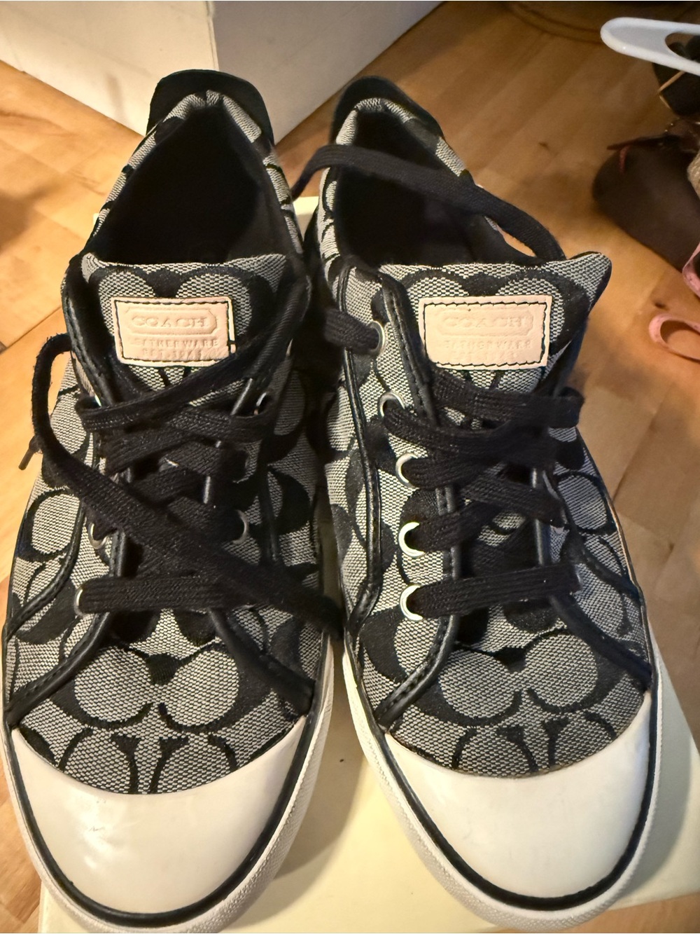 Coach Signature Monogram Sneakers - Black & Cream